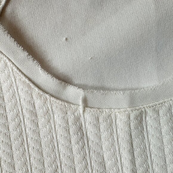 Zara cream Ivory textured sleeveless blouse w/multi fabrics wms Large - Picture 9 of 10